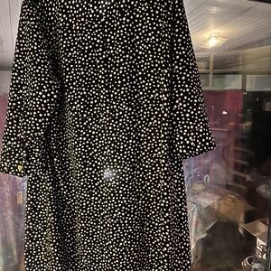 Lane Bryant polka dot zip front shirt dress sz 18/20